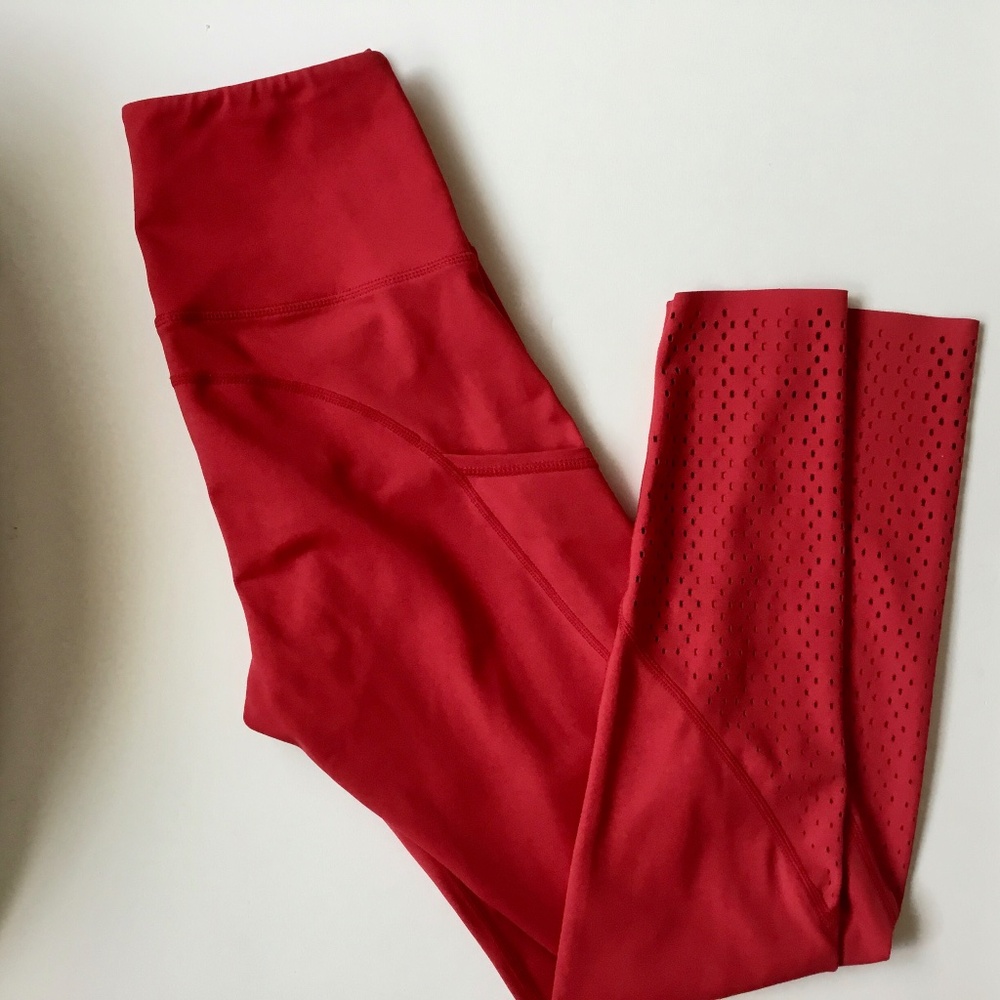 NWOT,  ZYIA High Waist Red 2 Pocket Leggings
